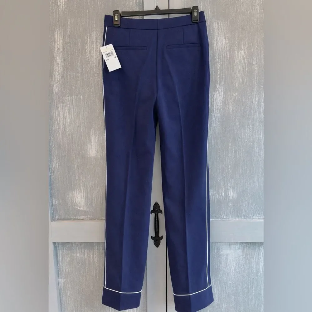 Michael Kors Navy Tailored Pants w/ White Piping – Size 0 – NWT